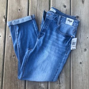 Kensie Jeans High Rise Cuffed Jeans, Light Wash